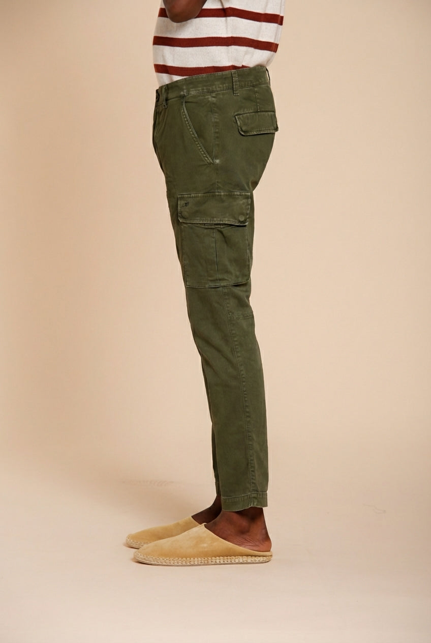 Chile pantalone cargo uomo in raso stretch extra slim fit ①