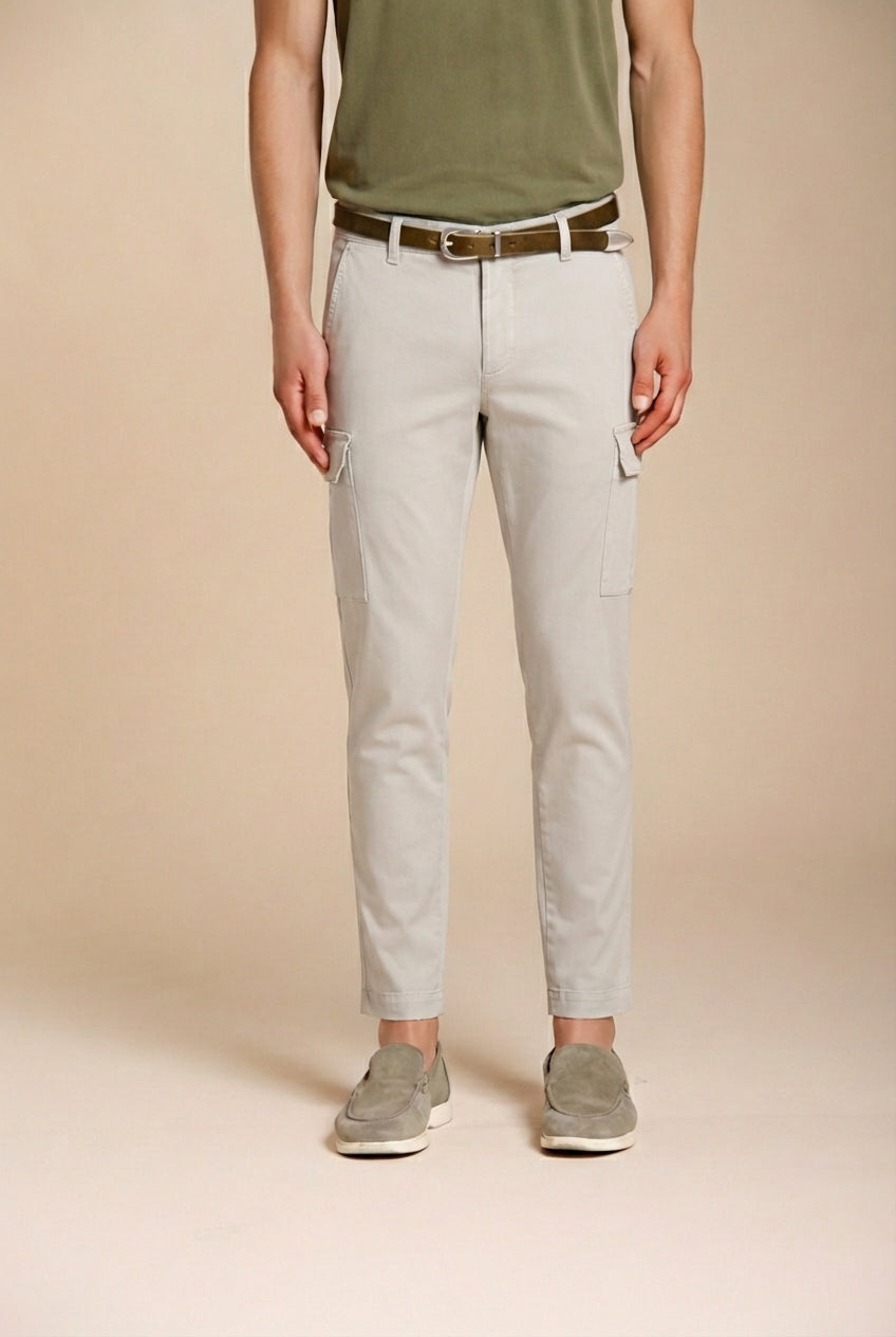 Chile pantalón cargo hombre en satén stretch extra slim fit ①