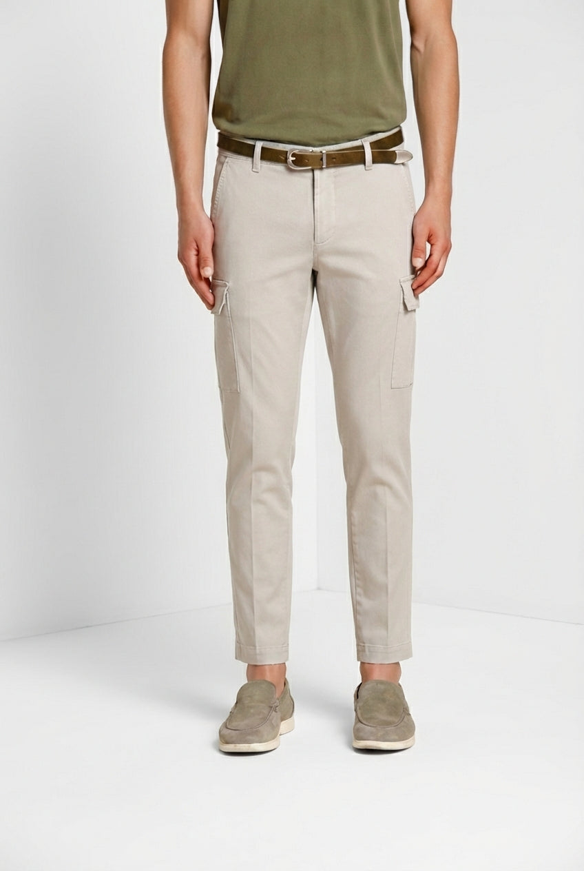 Chile pantalón cargo hombre en satén stretch extra slim fit ①
