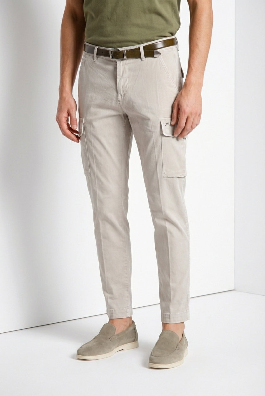 Chile pantalón cargo hombre en satén stretch extra slim fit ①