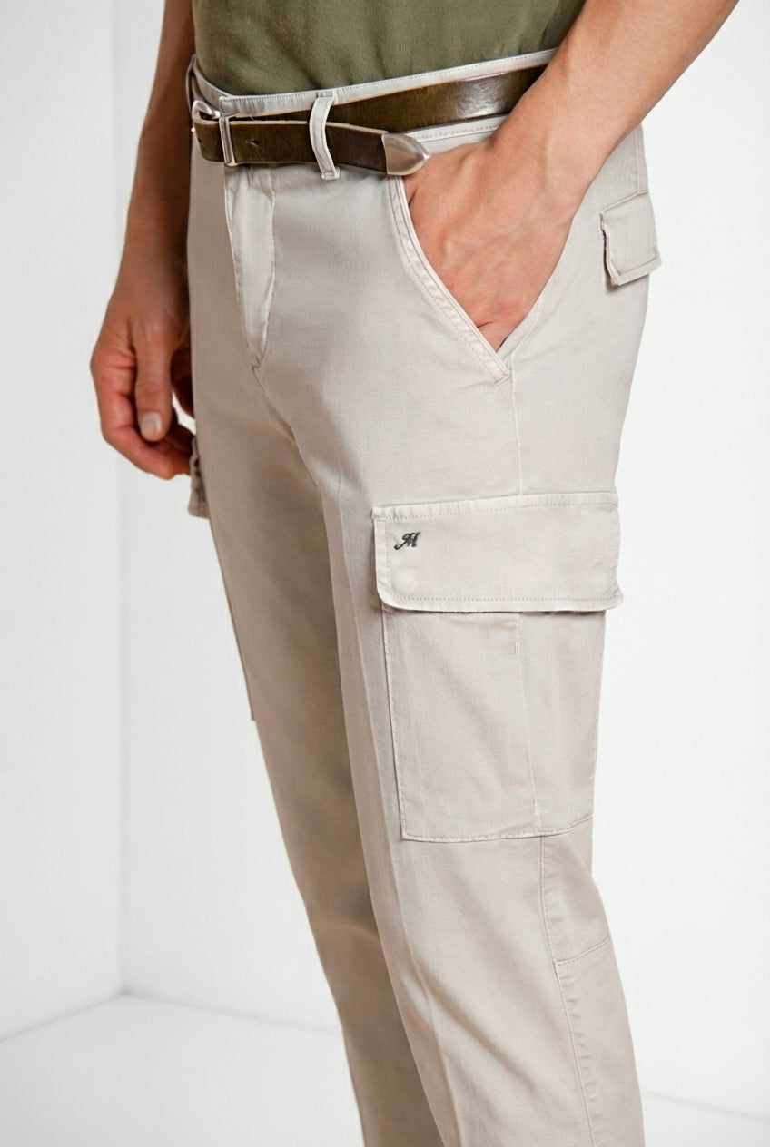 Chile pantalón cargo hombre en satén stretch extra slim fit ①