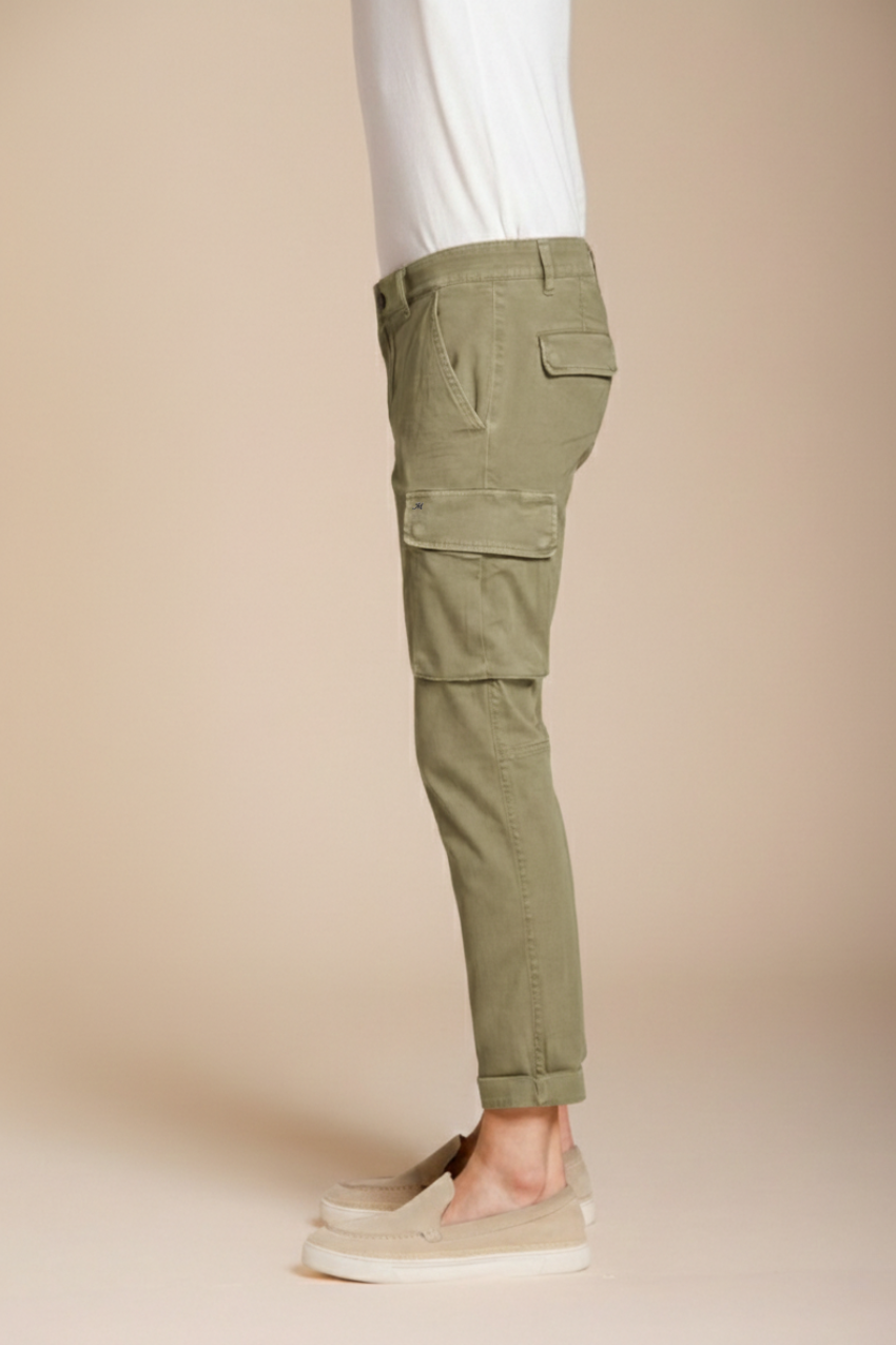 Chile pantalone cargo uomo in raso stretch extra slim fit ①