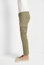 Chile men's cargo pants stretch satin extra slim fit ①