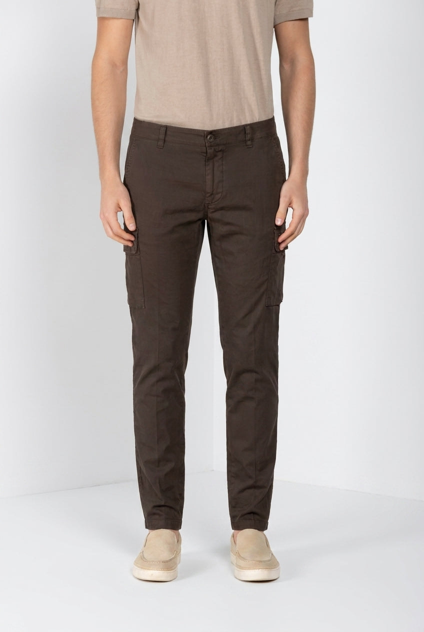 Chile pantalón cargo hombre en satén stretch extra slim fit ①