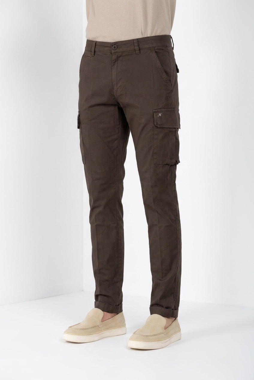 Chile pantalón cargo hombre en satén stretch extra slim fit ①