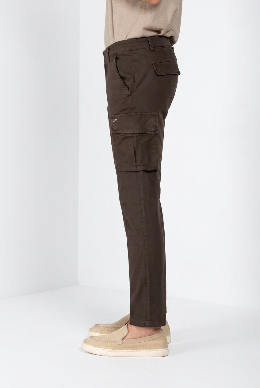 Chile pantalone cargo uomo in raso stretch extra slim fit ①
