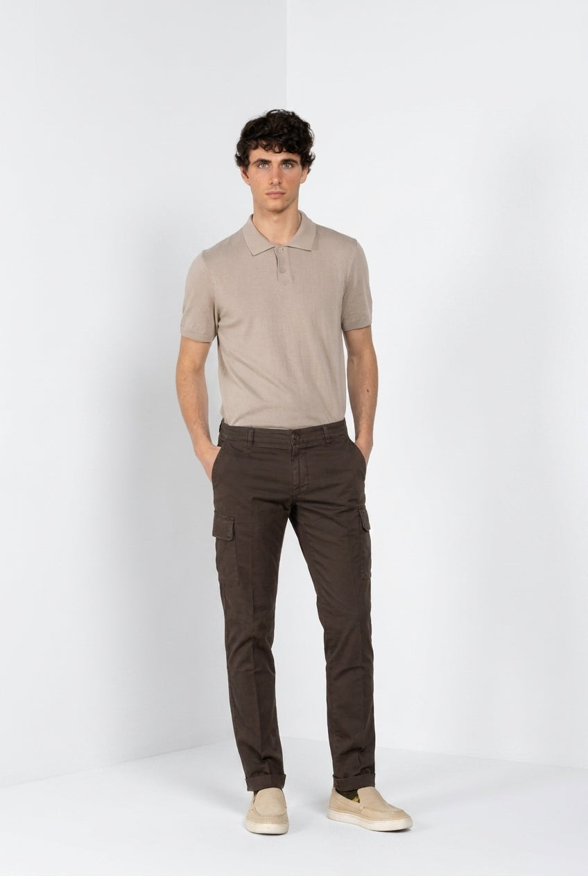 Chile pantalón cargo hombre en satén stretch extra slim fit ①