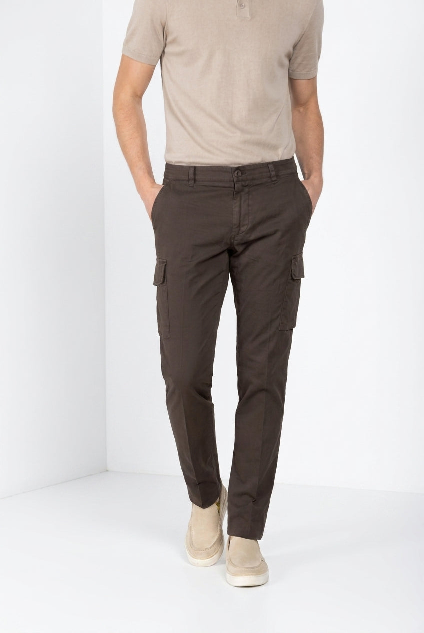 Chile pantalón cargo hombre en satén stretch extra slim fit ①