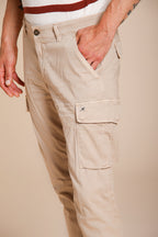 Chile men's cargo pants in stretch satin extra slim fit ①