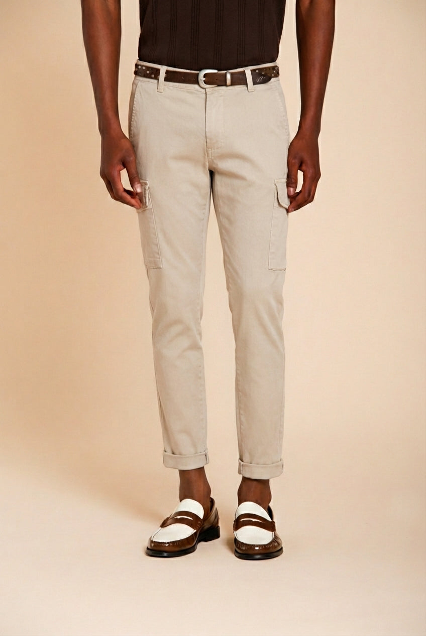 Chile Herren Cargo Hose aus Stretch-Satin extra slim fit ①