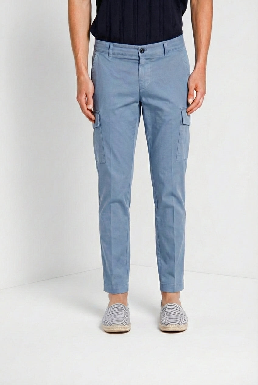 Chile men's cargo pants in stretch satin extra slim fit ①