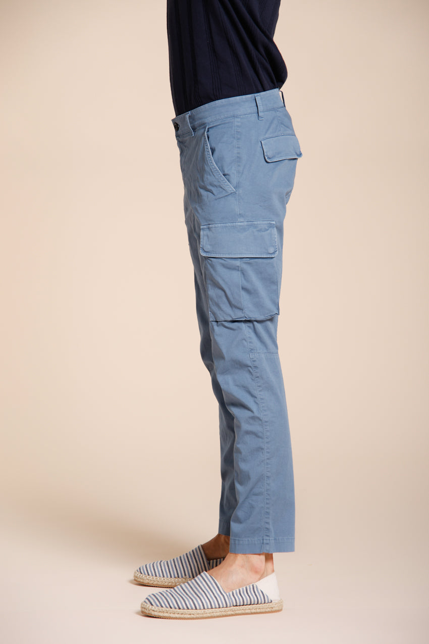 Chile men's cargo pants in stretch satin extra slim fit ①