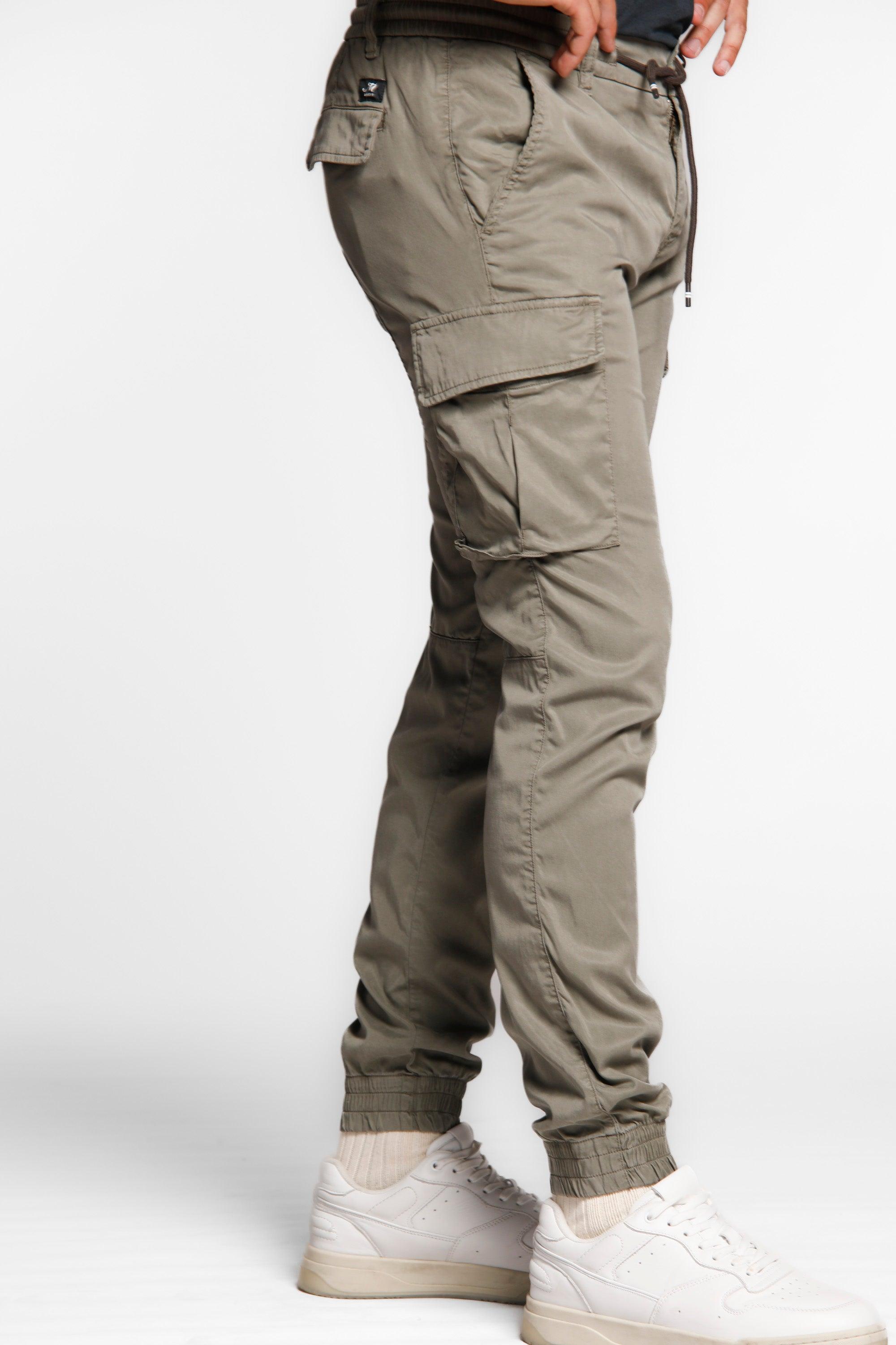 Chile Elax Herren Cargohose aus Twill mit extra schmalem Kordelzug