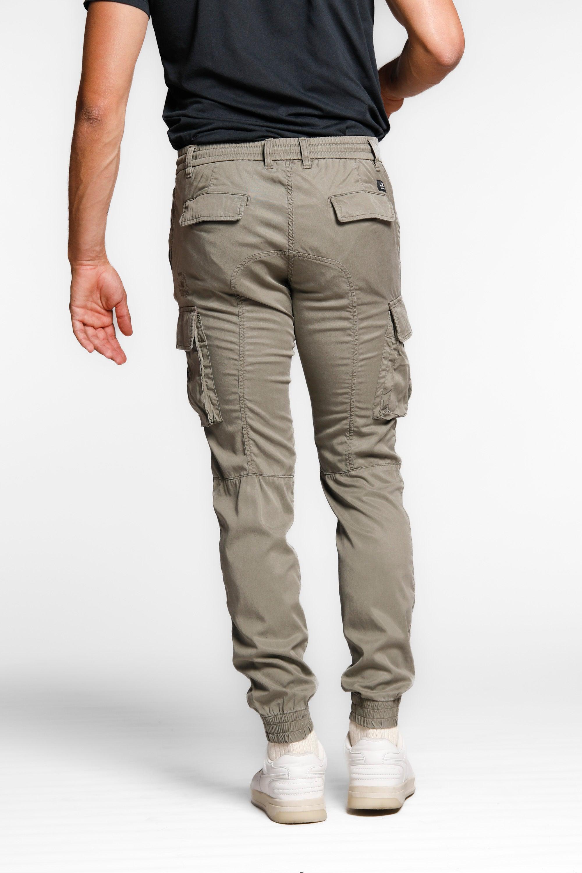 Chile Elax men's cargo pants in twill with coulisse extra slim