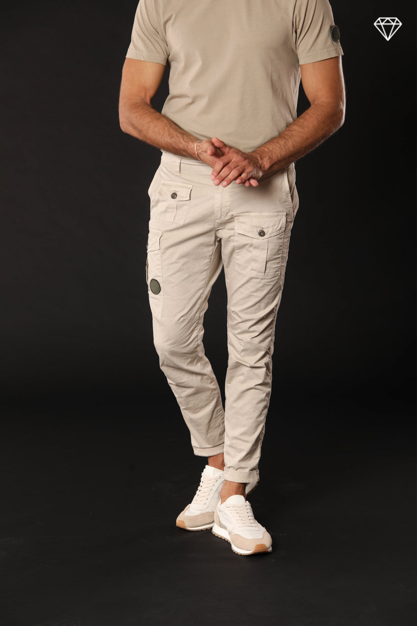 George Coolpocket men's cargo pants in lightweight pima cotton logo edition carrot fit ①