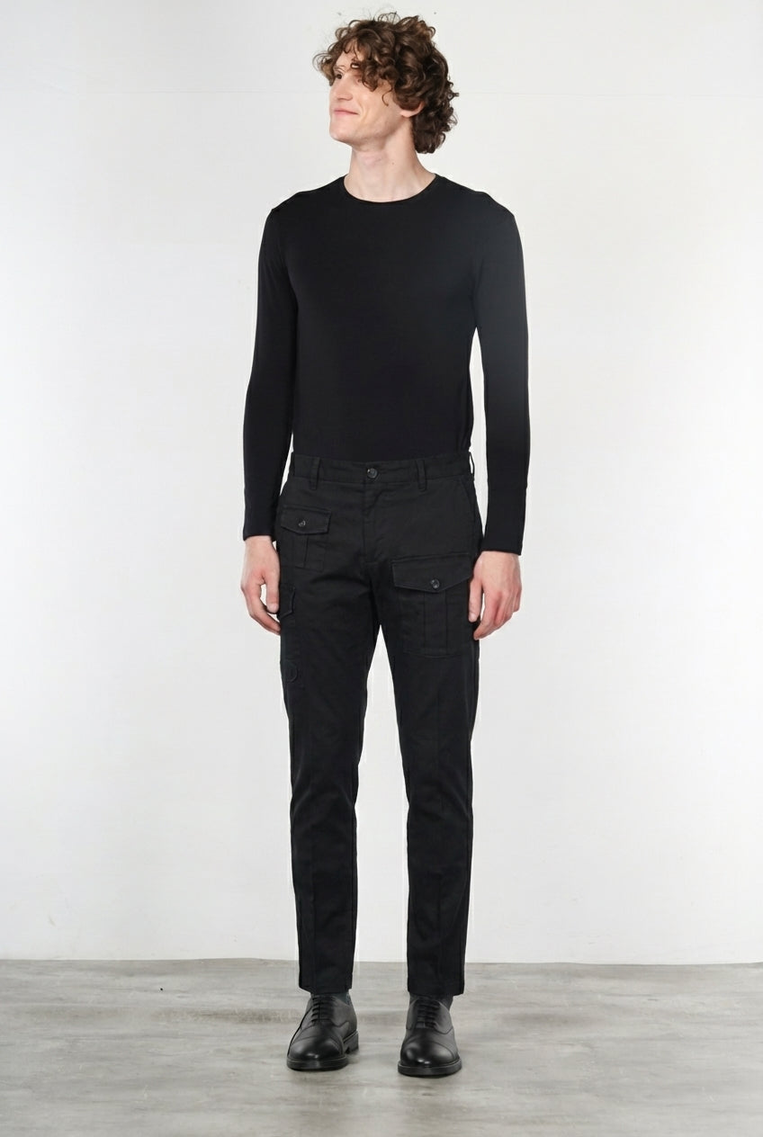 George Coolpocket pantalón cargo hombre de gabardina, corte carrot ①