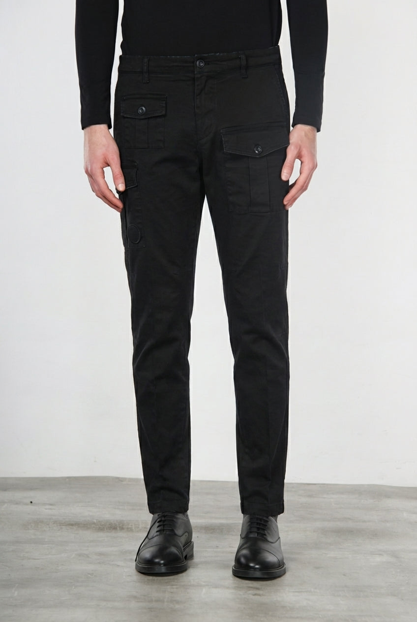 George Coolpocket pantalón cargo hombre de gabardina, corte carrot ①