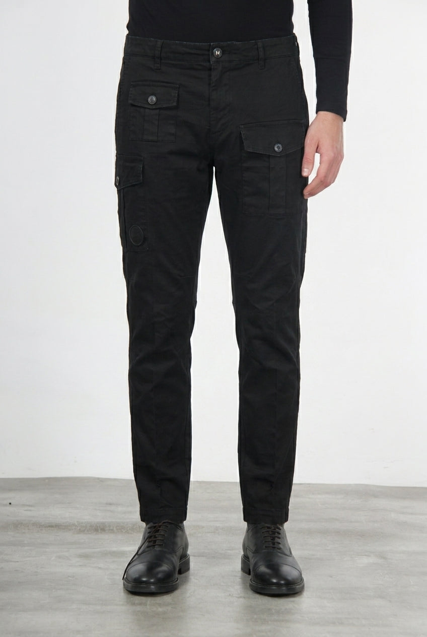 George Coolpocket pantalón cargo hombre de gabardina, corte carrot ①