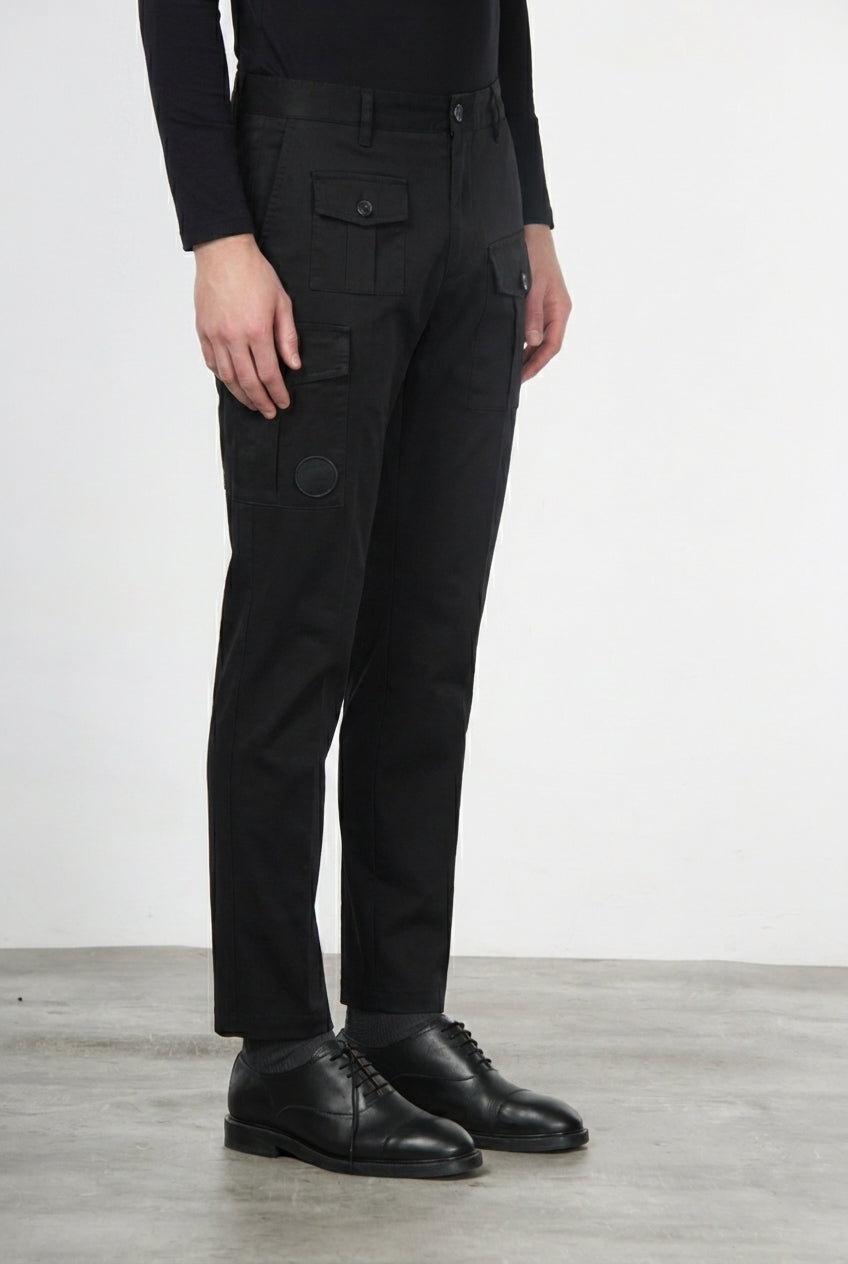 George Coolpocket pantalón cargo hombre de gabardina, corte carrot ①