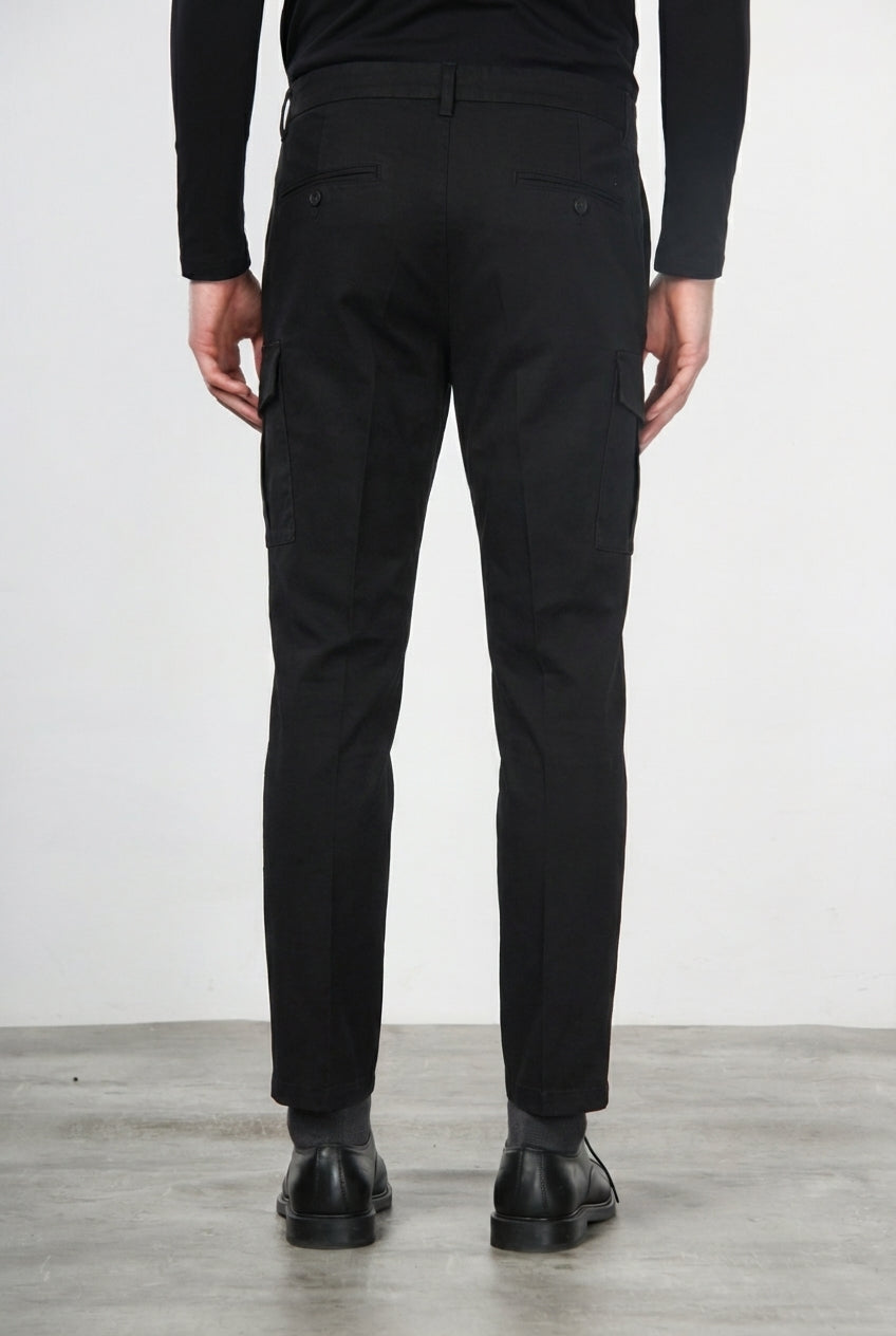 George Coolpocket pantalón cargo hombre de gabardina, corte carrot ①