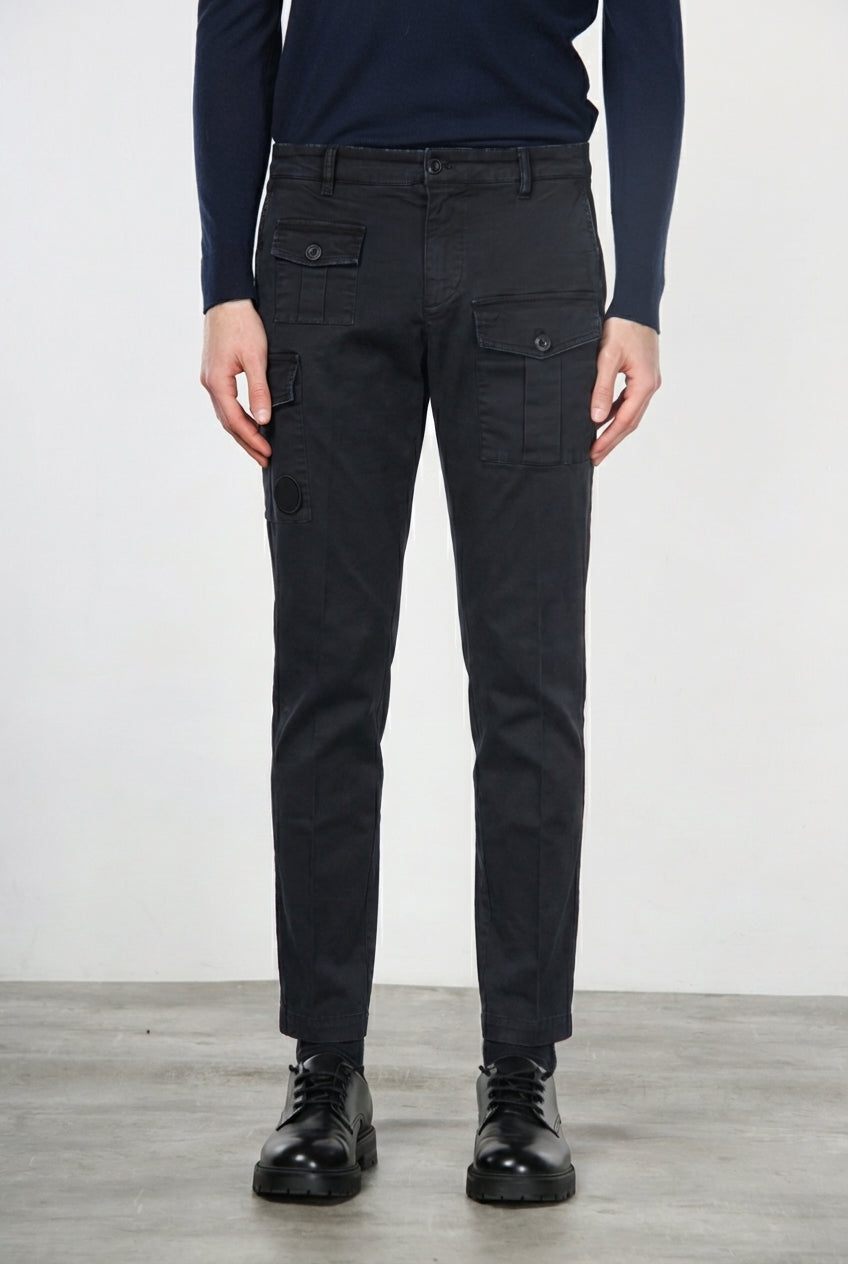 George Coolpocket pantalón cargo de hombre en gabardina carrot fit①