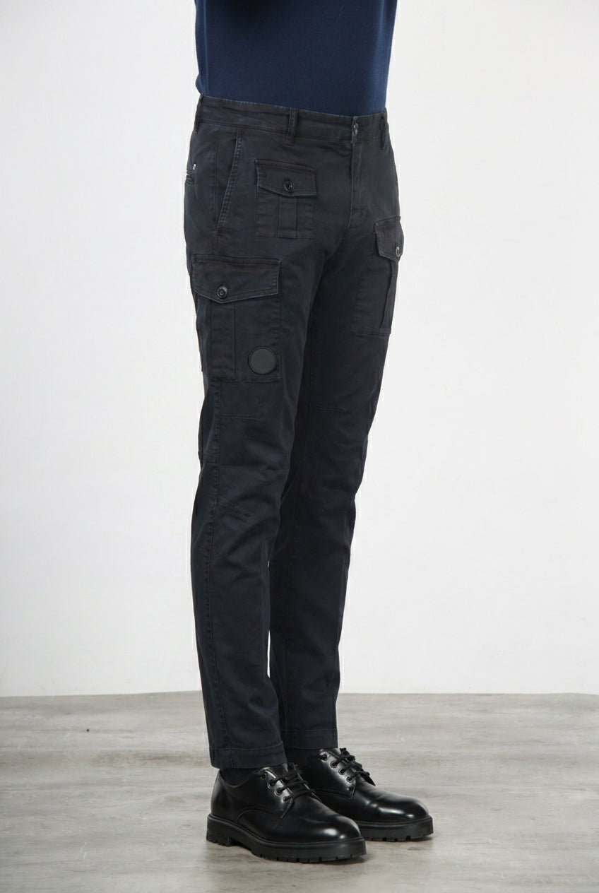 George Coolpocket pantalón cargo de hombre en gabardina carrot fit①