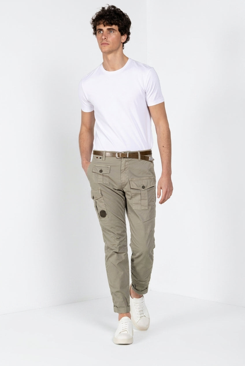 George Coolpocket men's cargo pants in lightweight stretch twill Logo Edition carrot fit ①