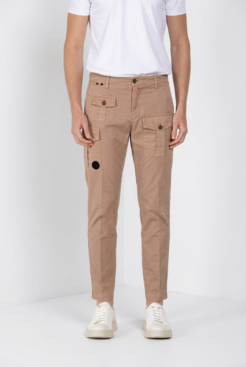 George Coolpocket pantalón cargo hombre en twill ligero stretch Logo Edition carrot fit ①