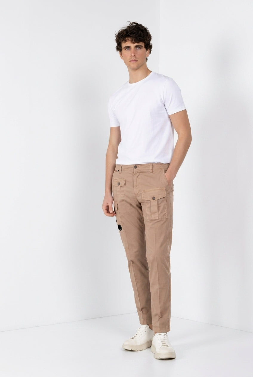 George Coolpocket pantalon cargo homme en twill léger stretch Logo Edition carrot fit ①