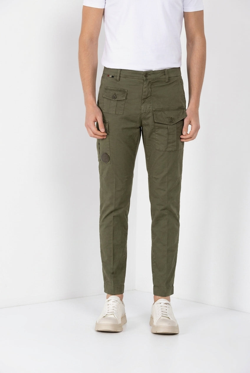 George Coolpocket pantalón cargo hombre en twill ligero stretch Logo Edition carrot fit ①