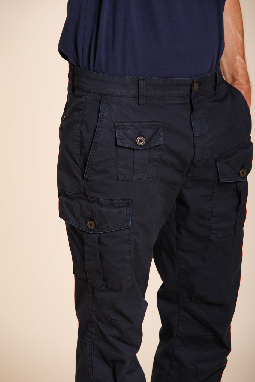 George Coolpocket pantalón cargo hombre en sarga ligera elástica Logo Edition carrot fit ①