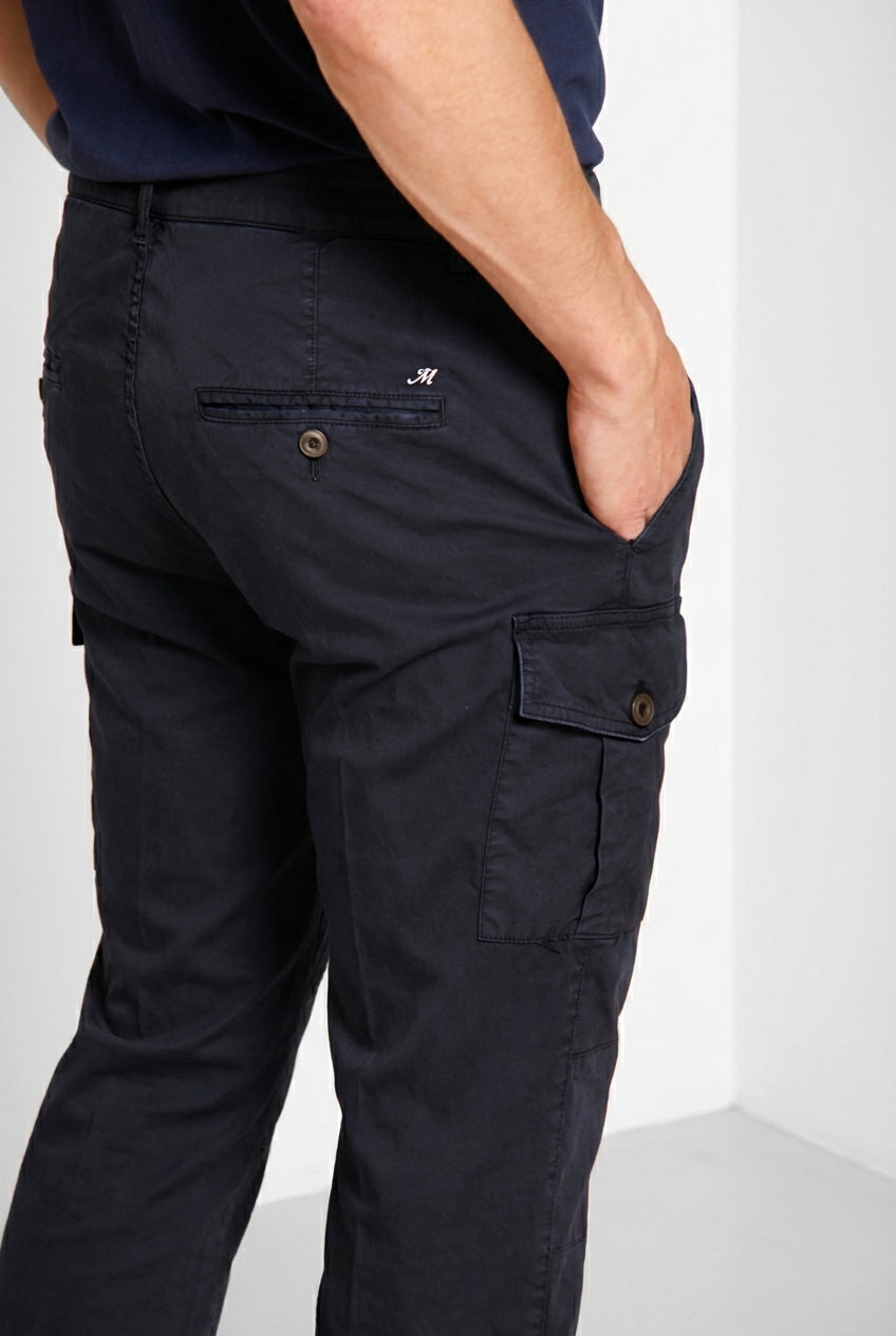 George Coolpocket men's cargo pants in lightweight stretch twill Logo Edition carrot fit ①