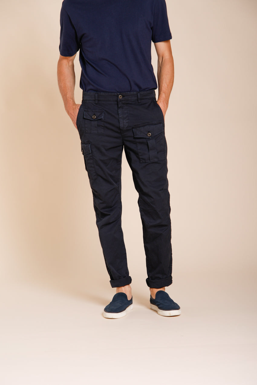 George Coolpocket pantalón cargo hombre en sarga ligera elástica Logo Edition carrot fit ①