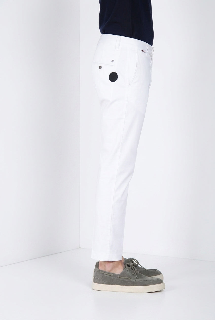 John Coolkhinos pantalon chino homme en satin stretch Logo Edition carrot fit ①