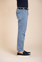 John Coolkhinos men's chino pants in stretch satin Logo Edition carrot fit ①