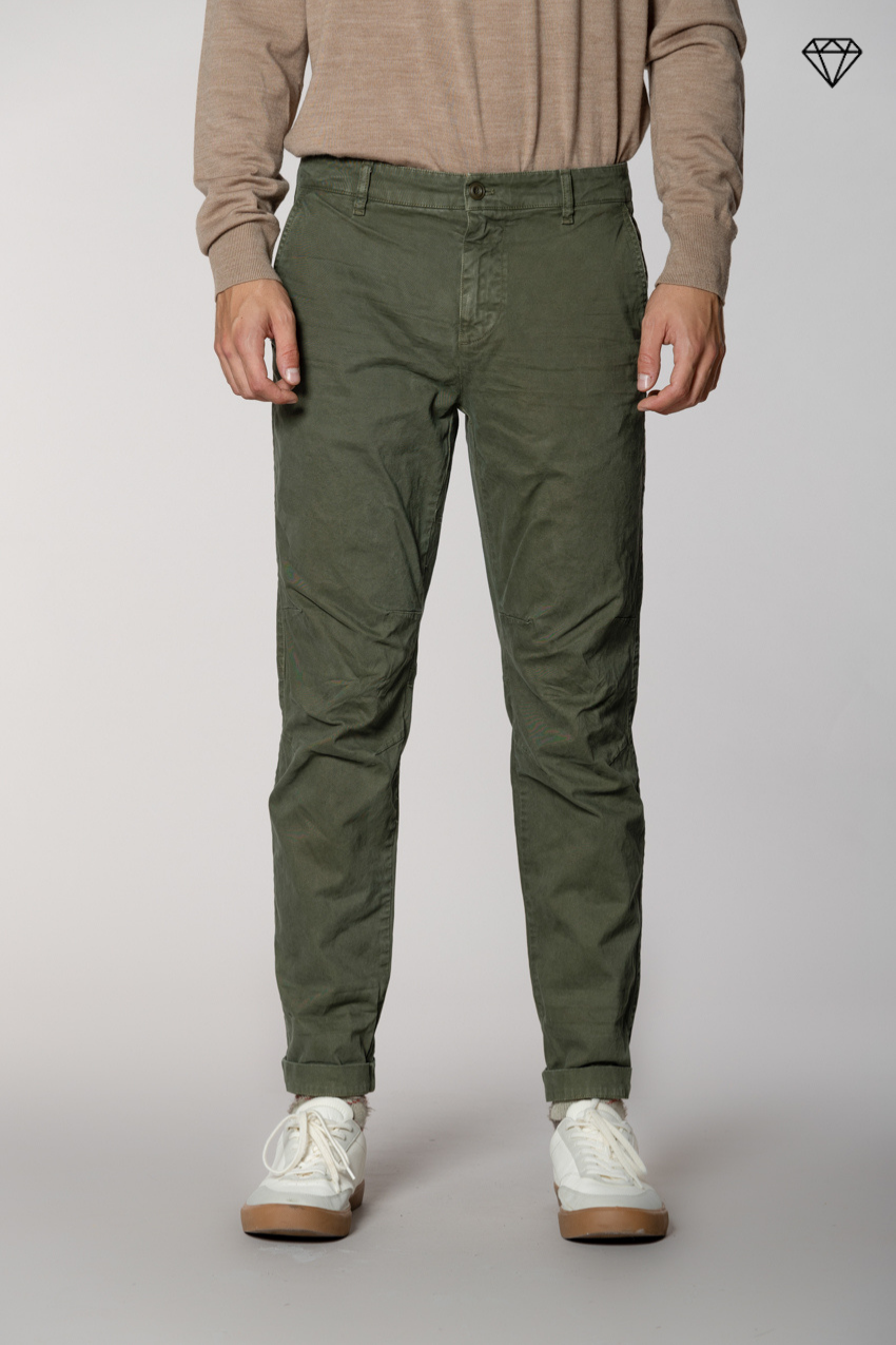John Coolkhinos men’s chino pants in gabardine logo edition carrot fit ①