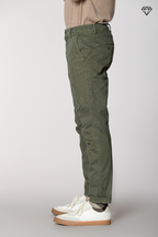 John Coolkhinos men’s chino pants in gabardine logo edition carrot fit ①