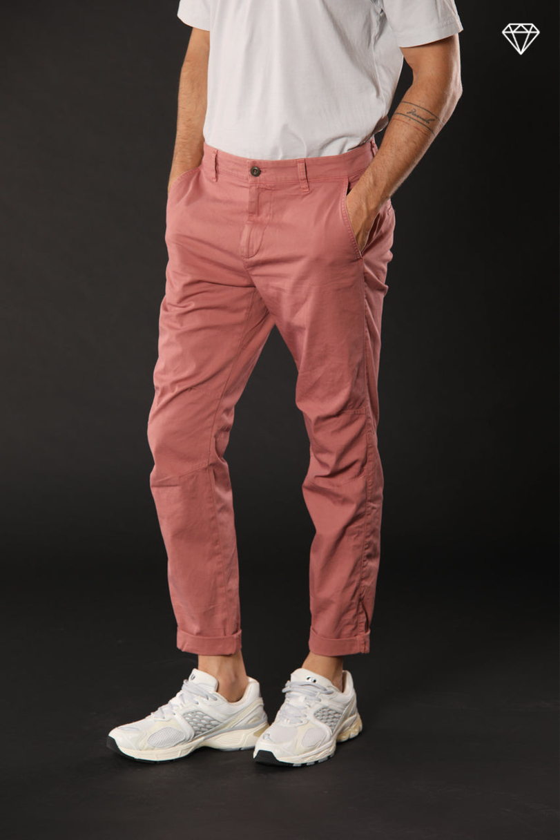 John Coolkhinos men's chino pants in stretch satin logo edition carrot fit ①