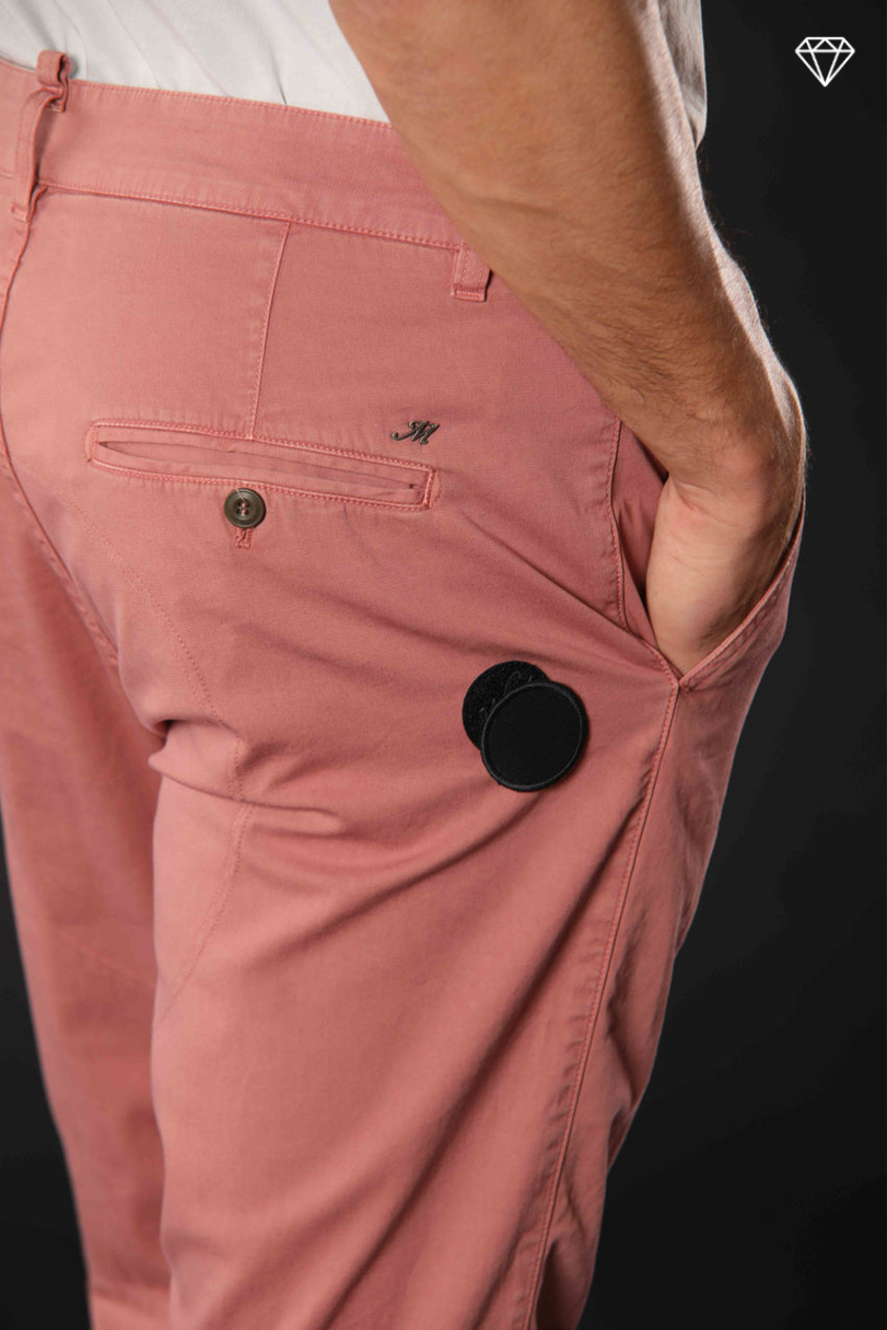 John Coolkhinos men's chino pants in stretch satin logo edition carrot fit ①