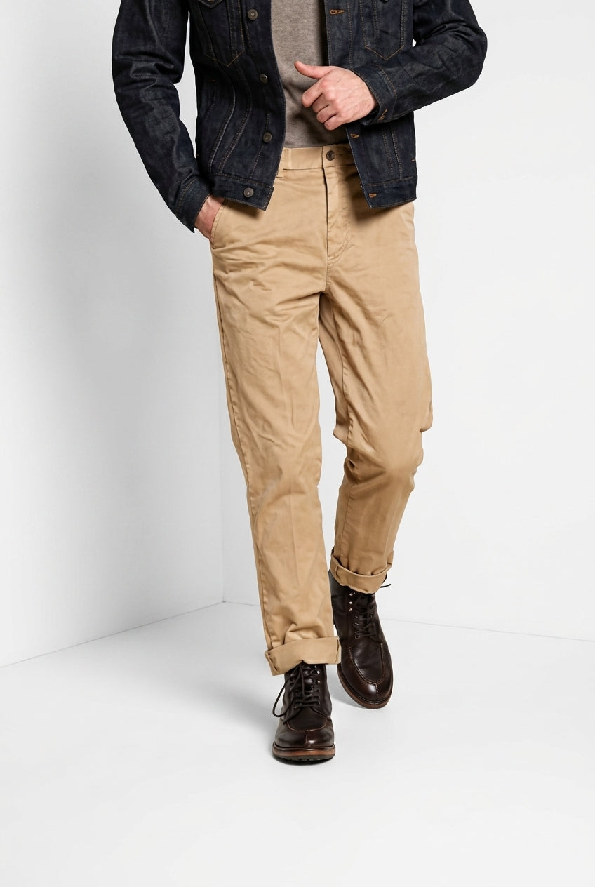 Chinos pantalón chino de hombre en gabardina relaxed fit