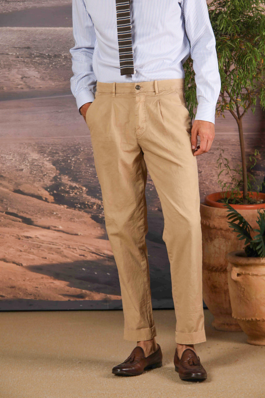 Pinces 22 pantalone chino uomo in canvas oxford relaxed fit