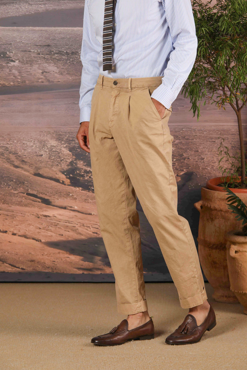 Pinces 22 pantalone chino uomo in canvas oxford relaxed fit