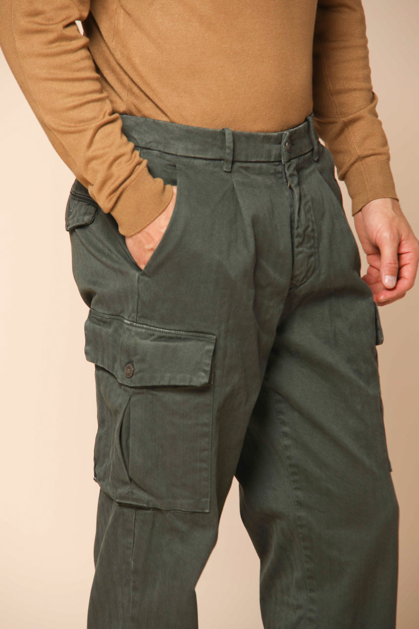 Cargo 22 pantalone cargo uomo con trama resca relaxed fit