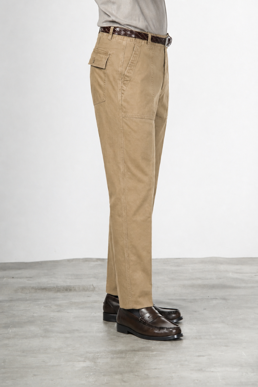 Prescott Fatigue Chinohose für Herren aus Gabardine mit relaxed fit