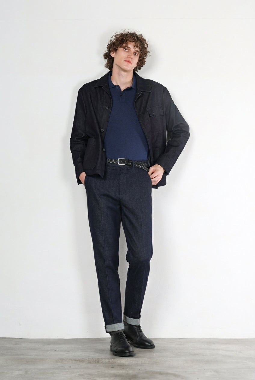 Chinos men’s chino pants in technical stretch denim with relaxed fit