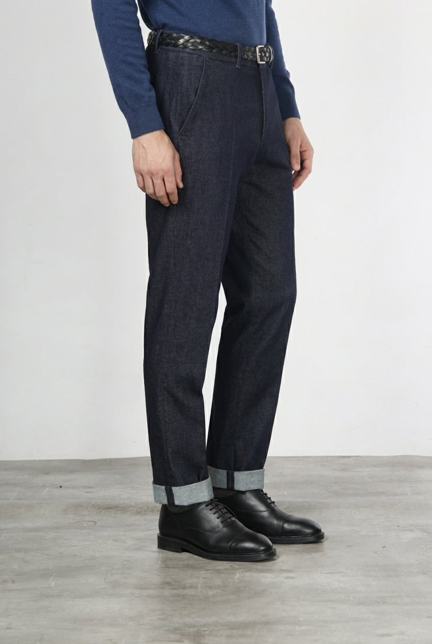 Chinos men’s chino pants in technical stretch denim with relaxed fit