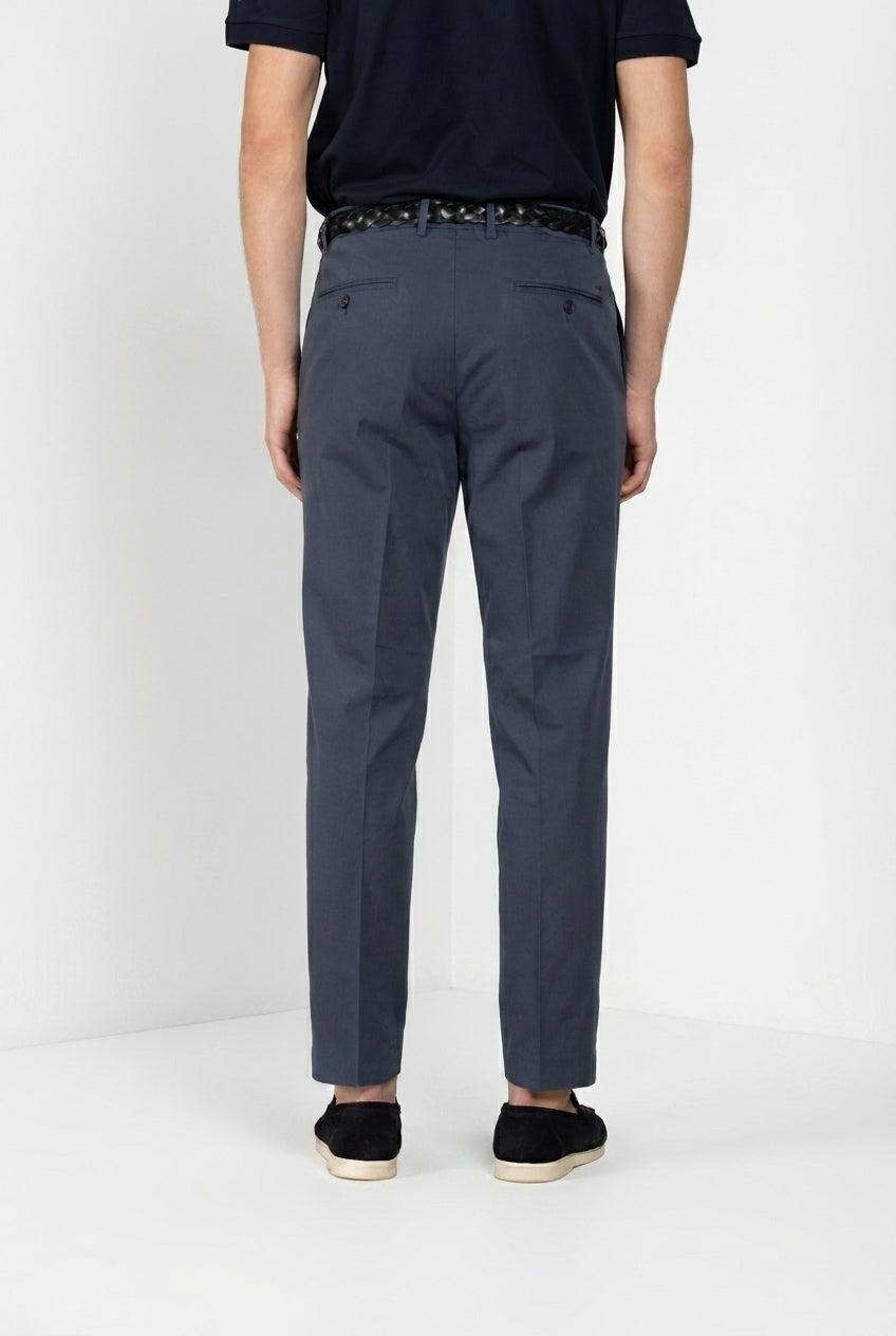 Pinces pantalón chino hombre en gabardina stretch relaxed fit