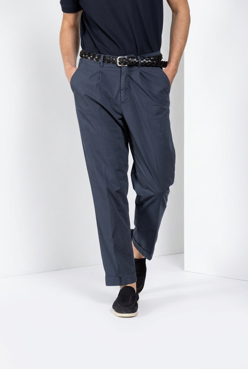 Pinces pantalón chino hombre en gabardina stretch relaxed fit