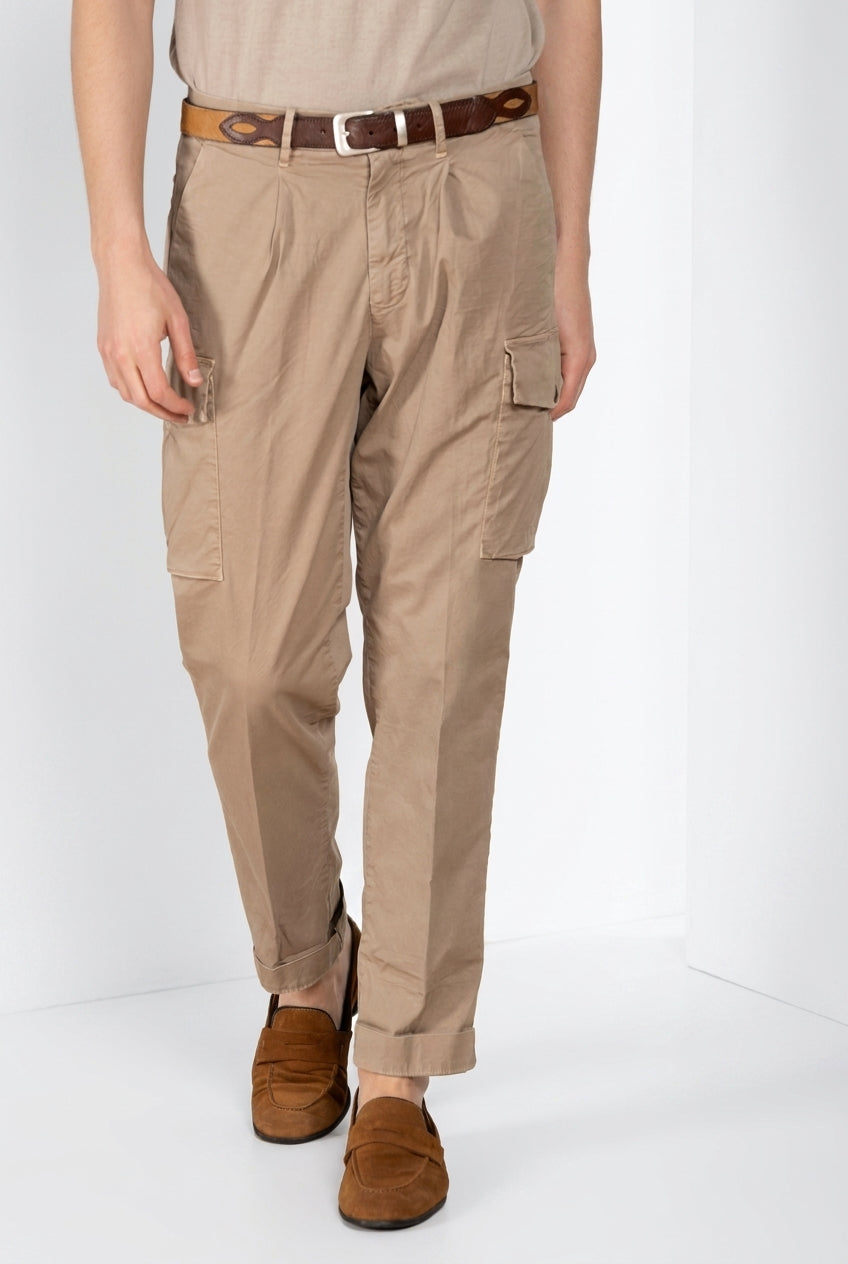 Cargo pantalón cargo hombre en sarga ligera stretch relaxed fit