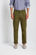 Cargo pantalón cargo hombre en sarga ligera elástica relaxed fit